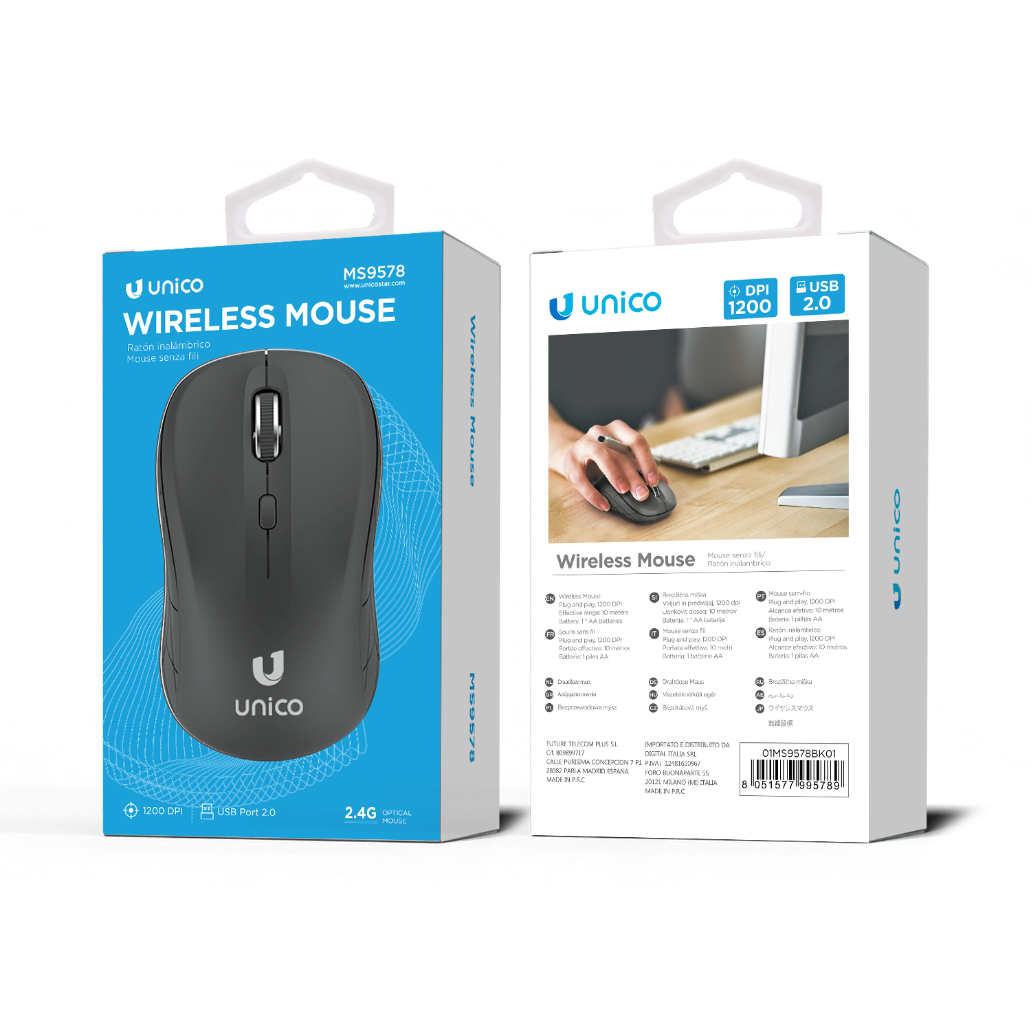 Unico MS9578 ratón inalámbrico